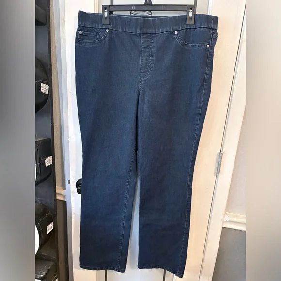 đź‘– Kim Rogers Dark Wash Pull-On Stretch Jeans | Size 16 | Classic Fit - Picture 2 of 5